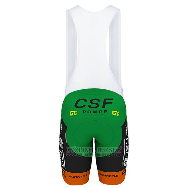 2017 Cycling Jersey Bardiani Csf White and Green Short Sleeve and Bib Short